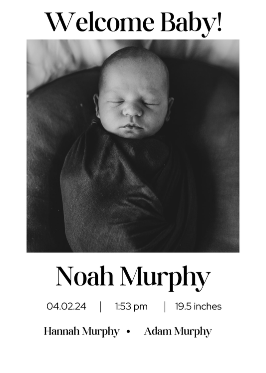 Minimal Baby Announcement